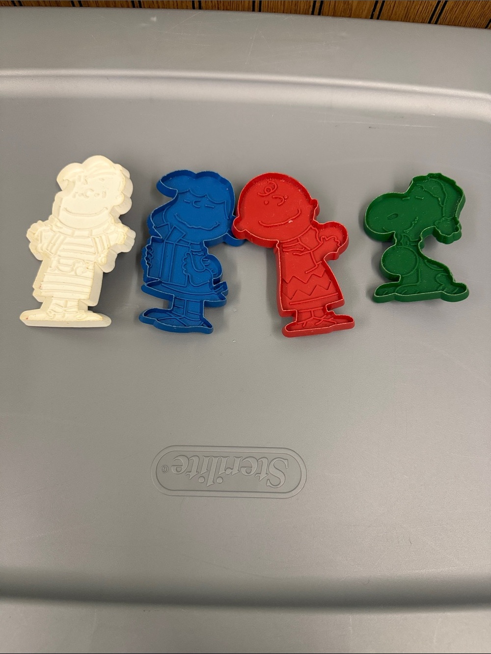 Vintage Peanuts Character Cookie Cutters Set - White, Blue, Red, Green